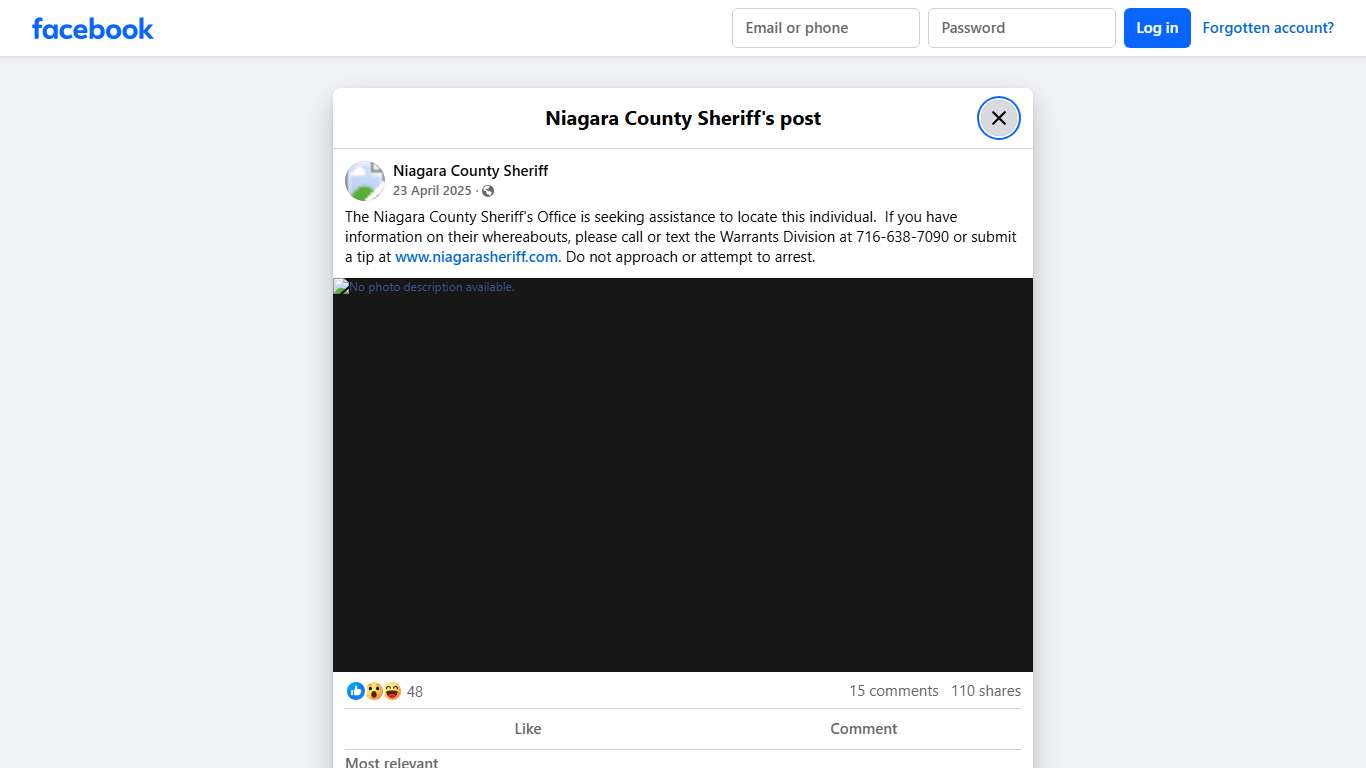 The Niagara County Sheriff's... - Niagara County Sheriff | Facebook